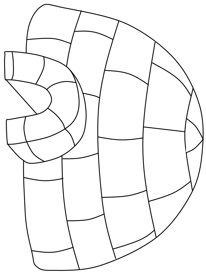 Igloo clipart colour. Free coloring page download