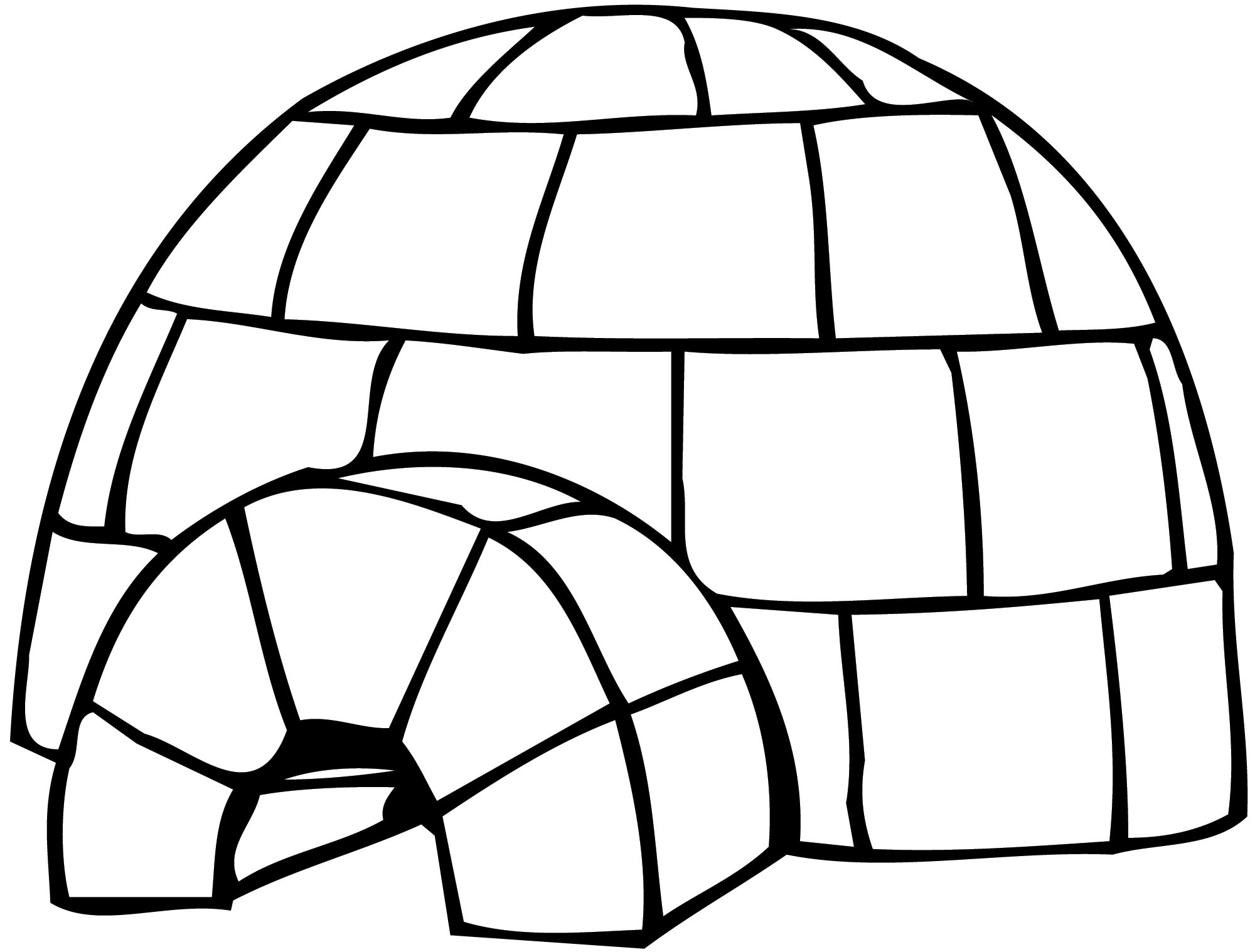 igloo clipart colouring page