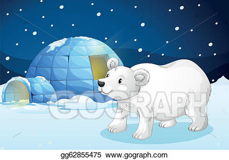 igloo clipart polar bear
