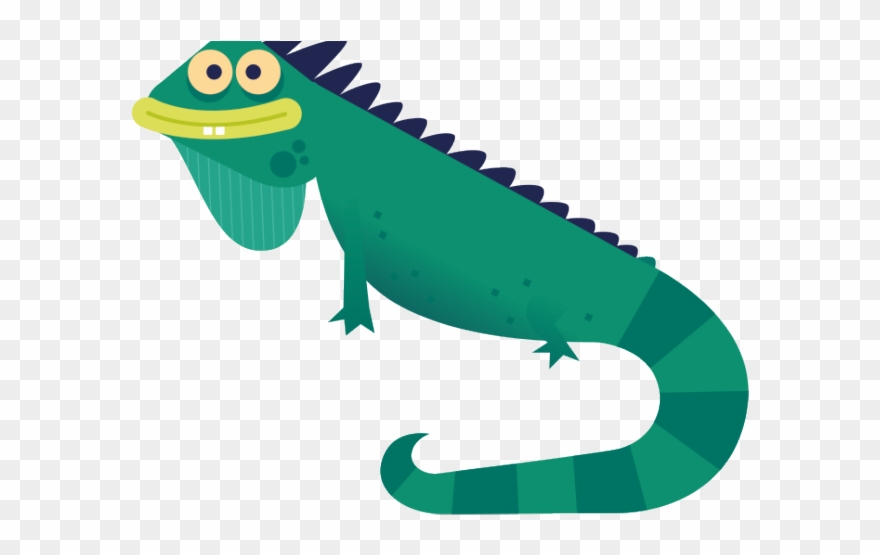 Green clip art lizard. Iguana clipart colorful