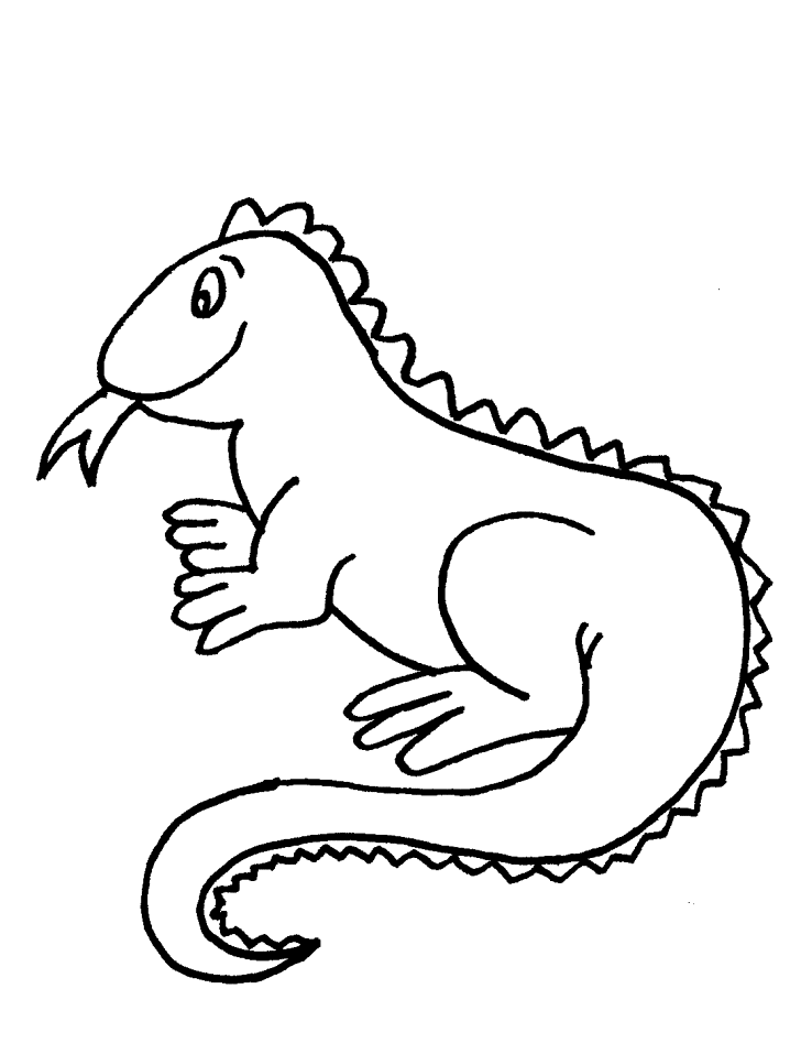 iguana clipart coloring page