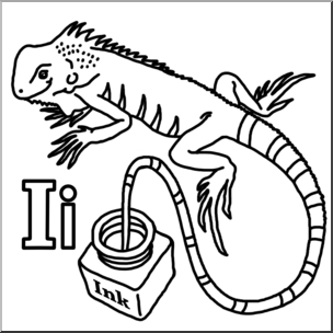 iguana clipart letter