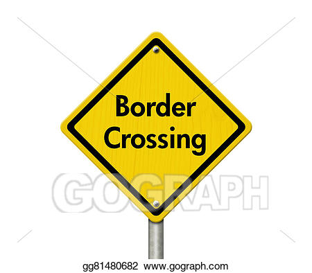 Stock illustration road sign. Immigration clipart border crossing