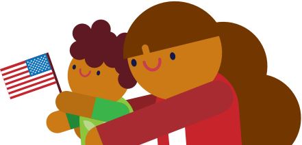 Applying for health coverage. Immigration clipart immigrant family