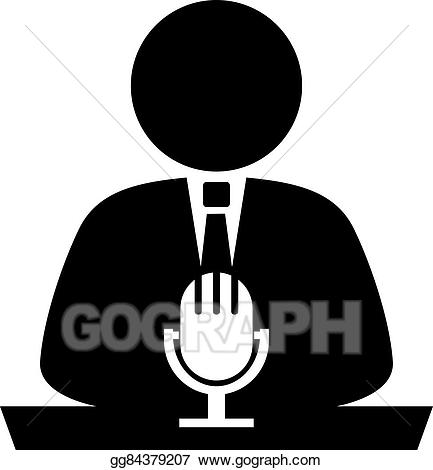 Important clipart commentator. Clip art vector radio
