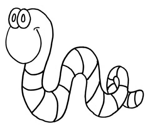 inchworm clipart black and white