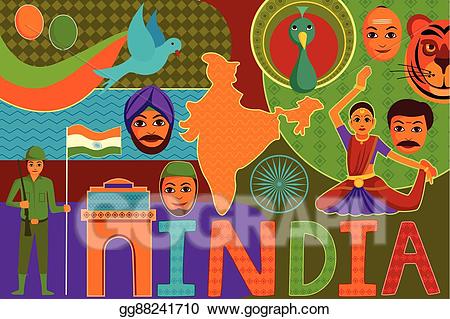india clipart collage