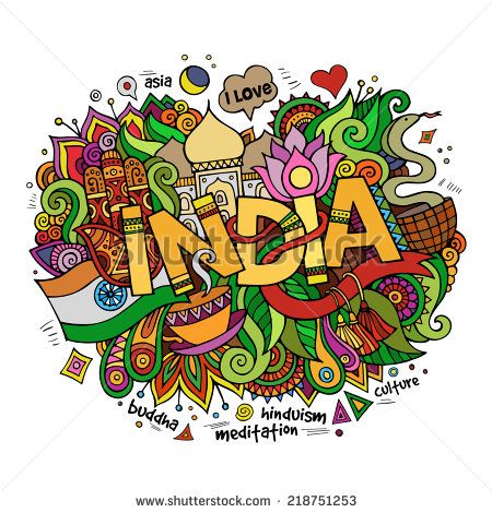 india clipart doodle