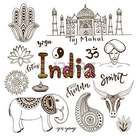 india clipart doodle