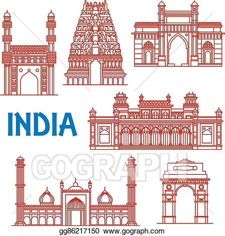 india clipart landmarks