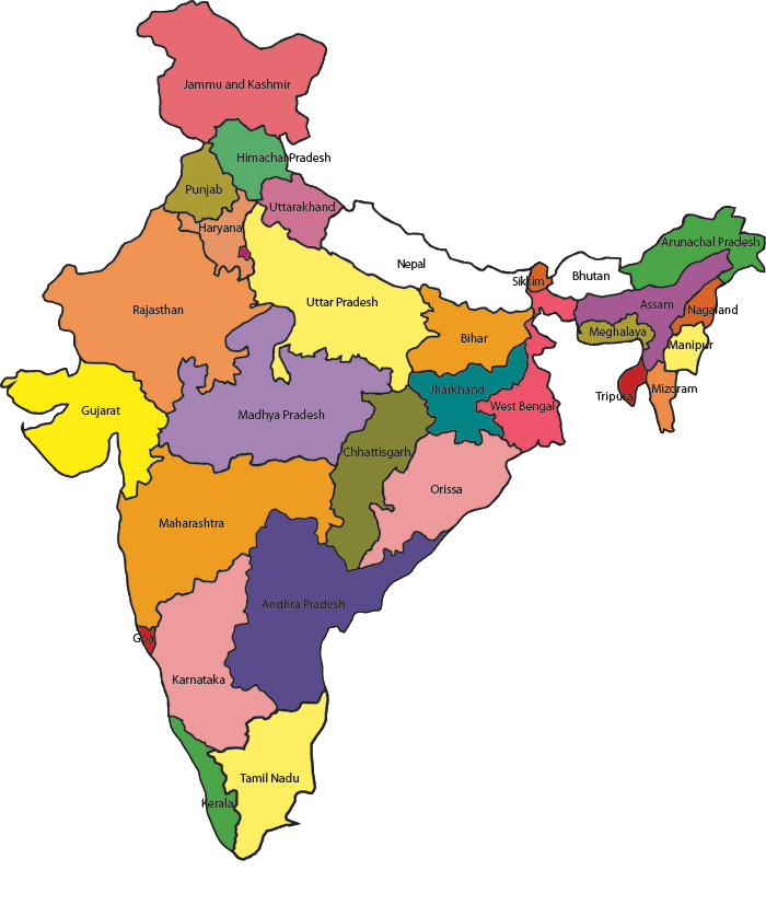 Indian sticker by talya. India clipart map