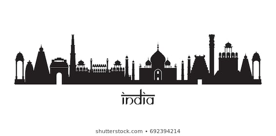 Indian monuments black and. India clipart monument