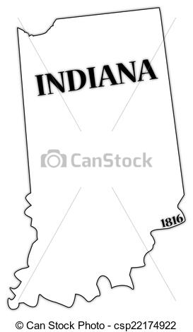 Indiana clipart. State and date panda