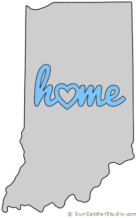 Map outline printable state. Indiana clipart stencil