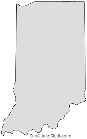 Indiana clipart stencil. Map outline printable state