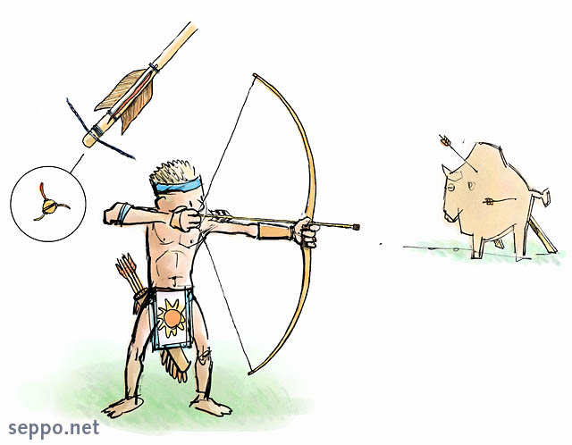 Kids indian play bow. Indians clipart archery