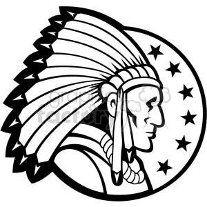 Black and white indian. Indians clipart chief african