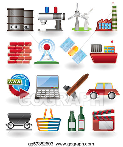 Vector stock and icons. Industry clipart business industry