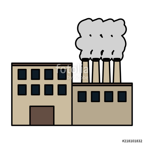 Industry clipart process plant. Color factory pollution stock