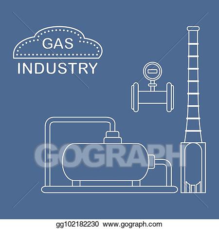 Industry clipart processing plant. Clip art vector gas