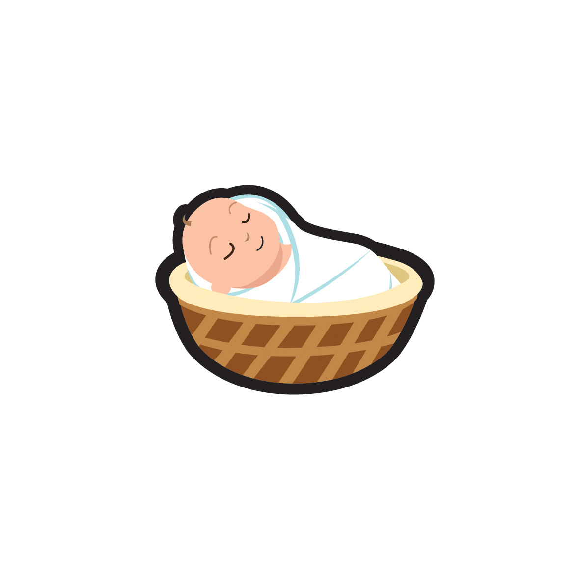 infant clipart basket