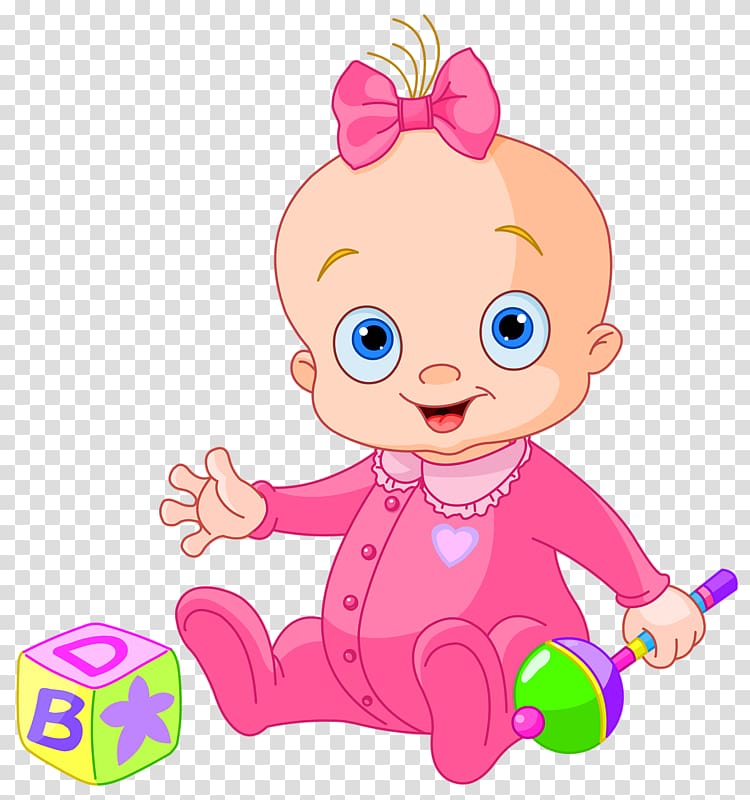 Infant clipart female baby. Playing illustration girl 