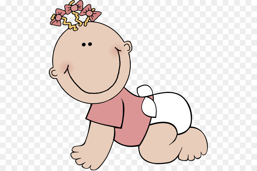 Cartoon girl transparent background. Infant clipart female baby