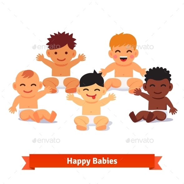 infant clipart group baby