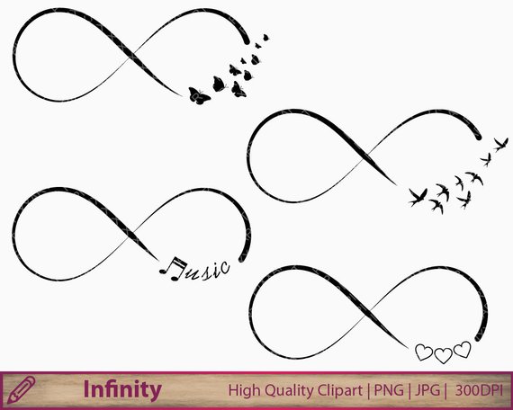 Love music butterfly swallow. Infinity clipart
