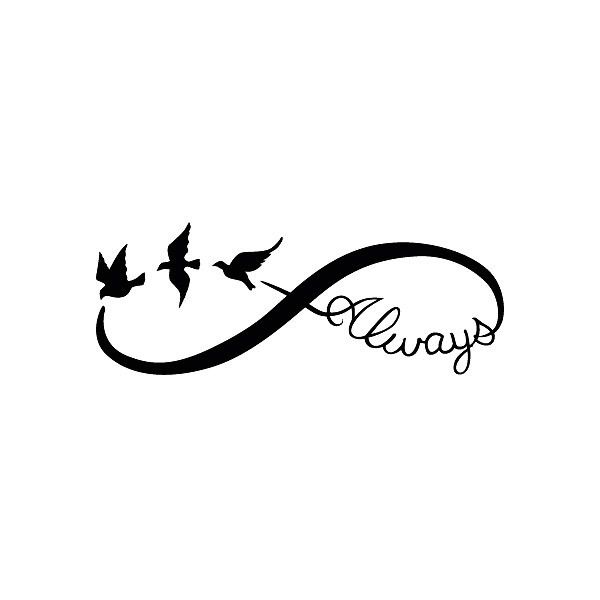 Always tattoo design tattoos. Infinity clipart bird