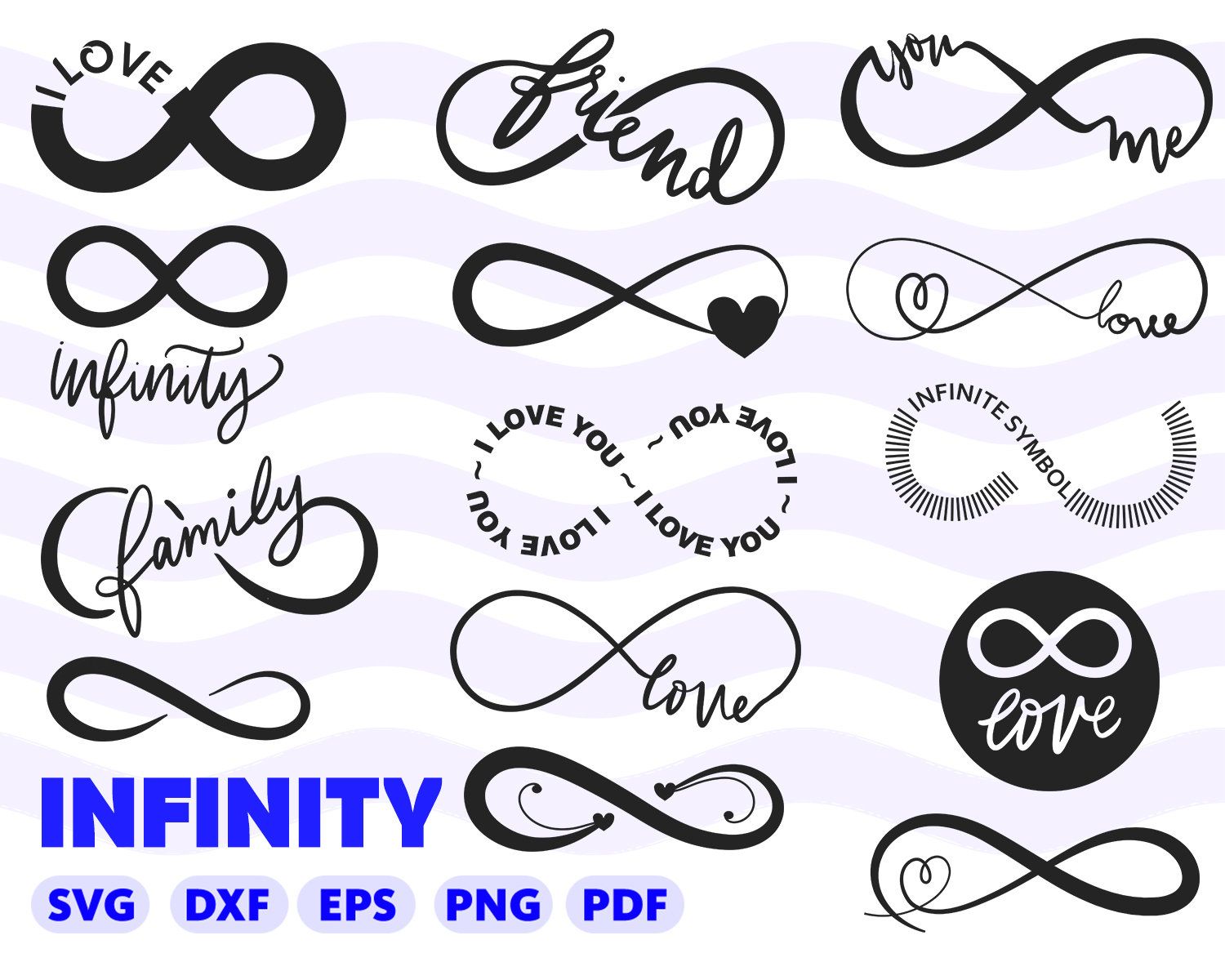 Infinity clipart love tattoo. Svg bundle sign decal