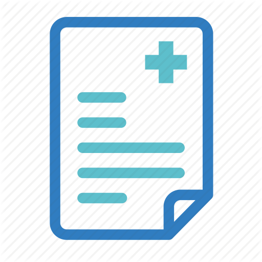 Icon medicine blue . Information clipart patient file