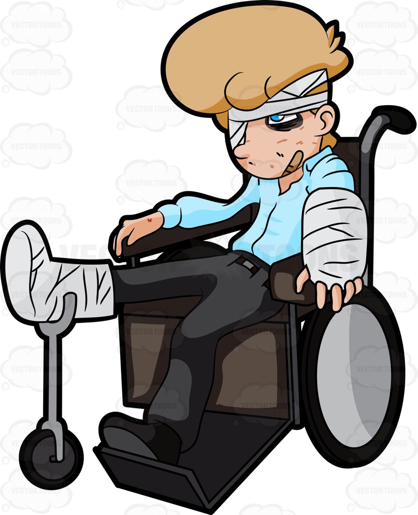injury clipart bandaged person