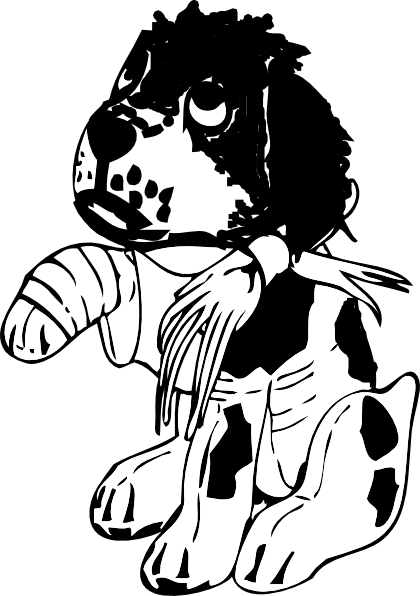 Injury clipart black and white. Injured dog clip art
