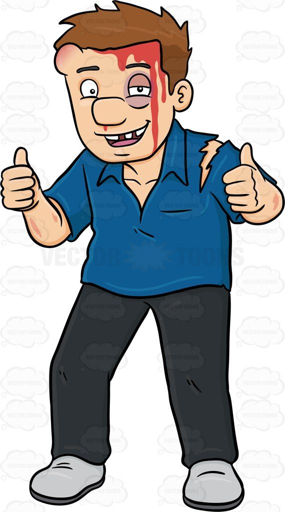 A man saying he. Injury clipart bloated