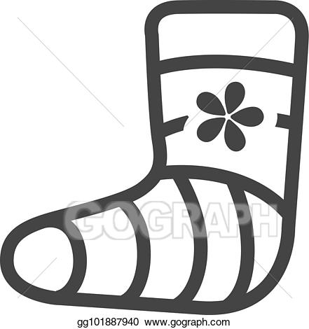 Eps illustration bw icons. Injury clipart leg cast