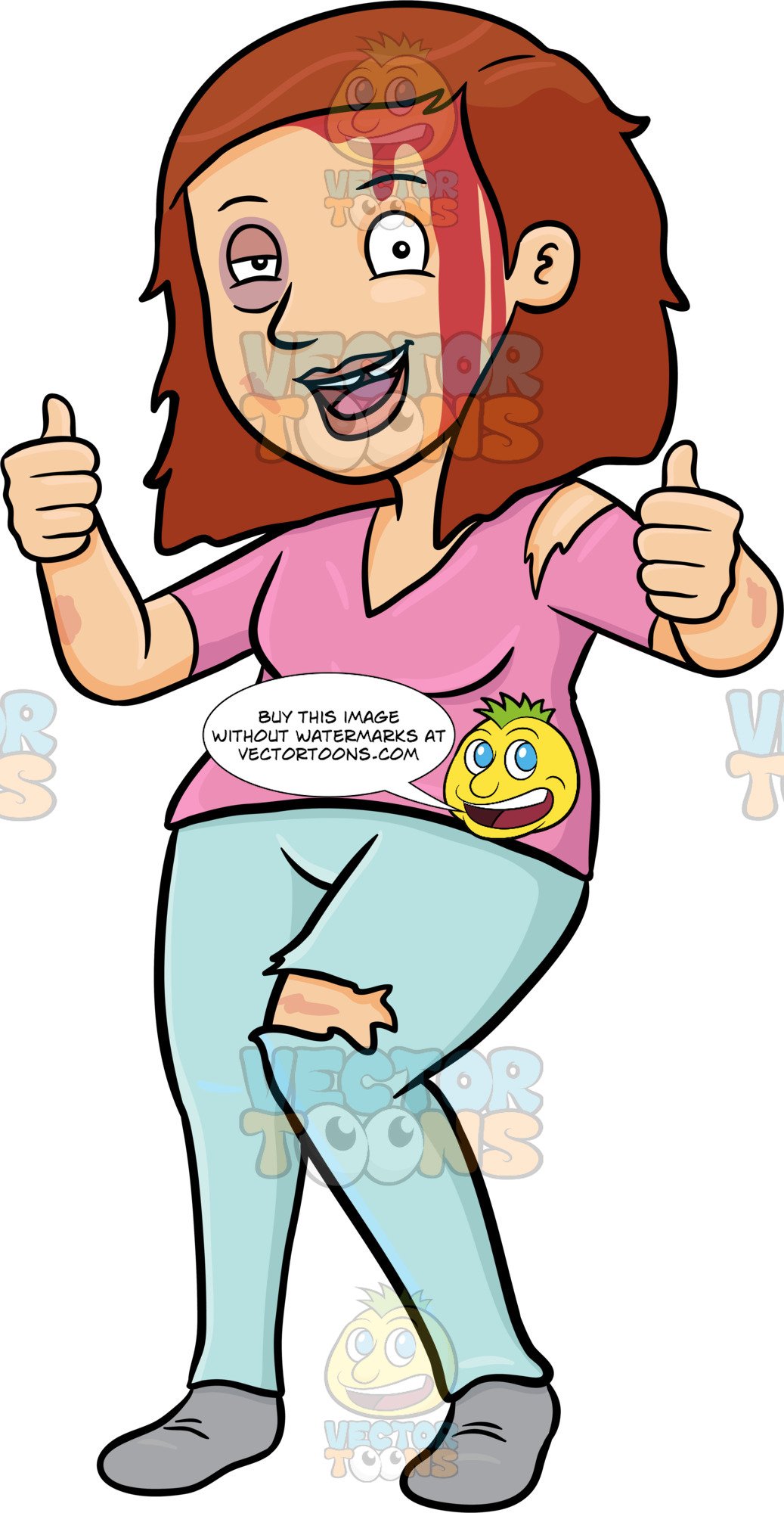 A woman saying she. Injury clipart obvious