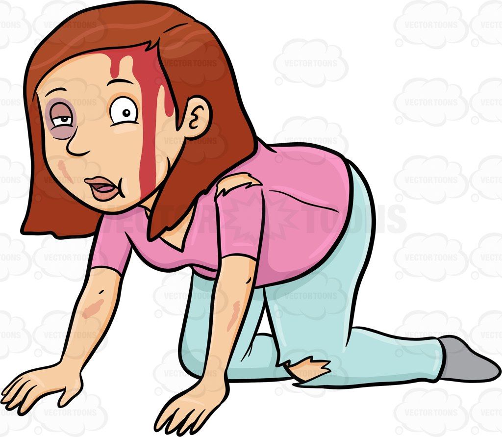 Injury clipart pain suffering. A woman crawling down