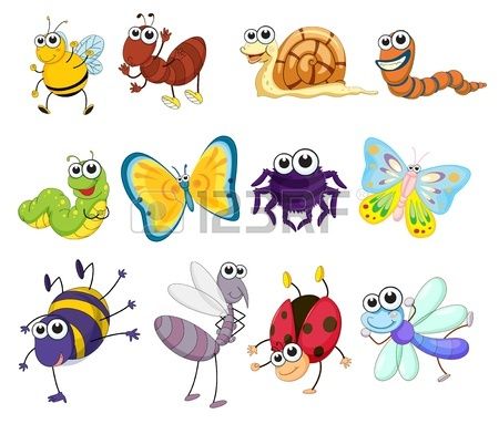 Insect clipart group insect. Stock vector drawing insects