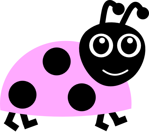 Pink ladybug clip art. Insect clipart light bug