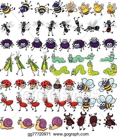 Eps illustration insects vector. Insect clipart small insect