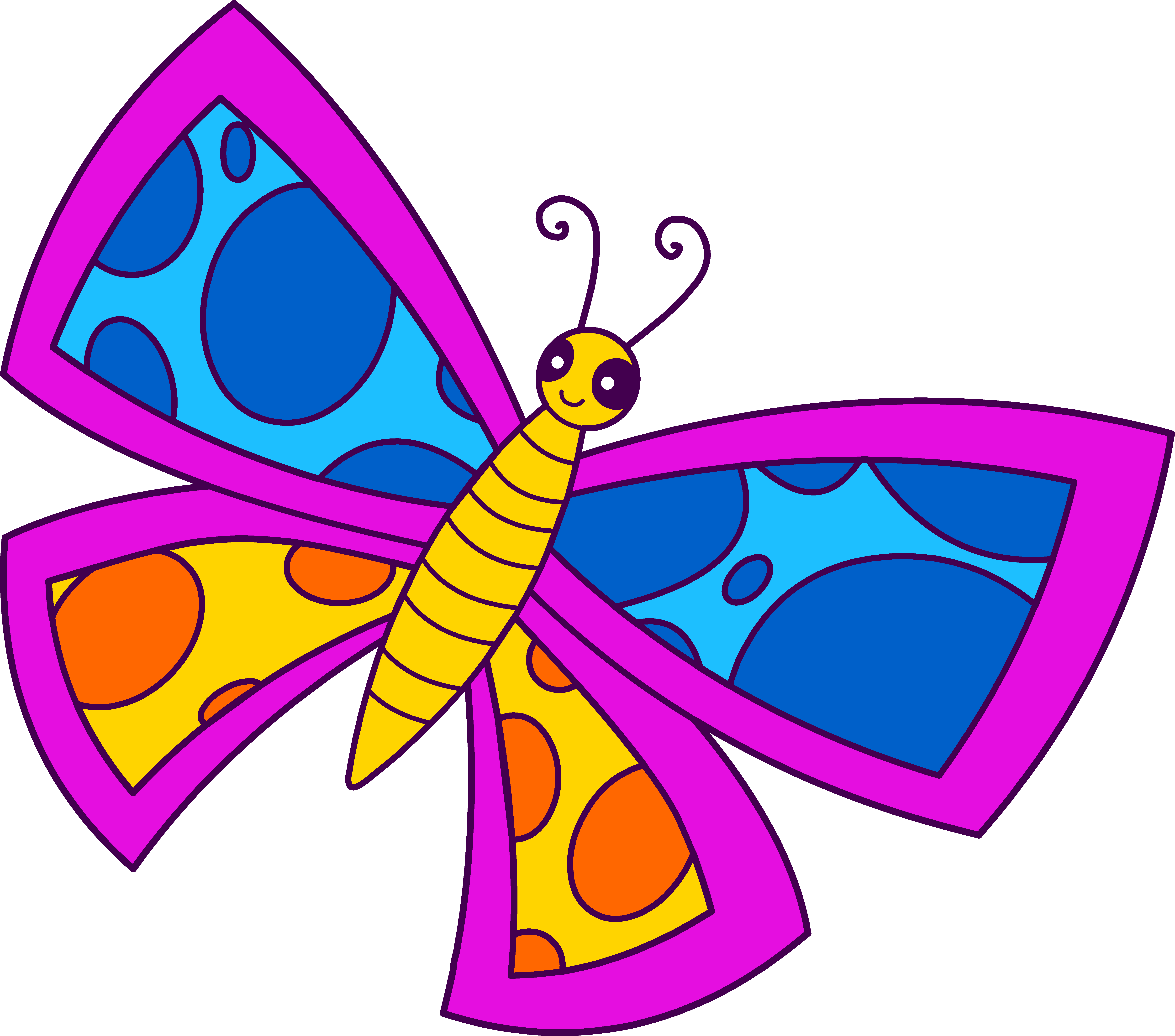 insects clipart colorful flying butterfly