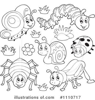 insects clipart coloring page