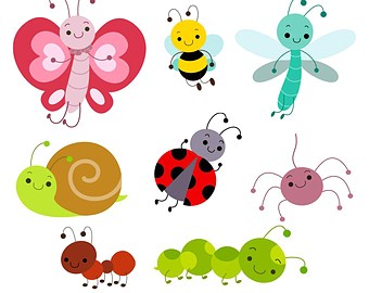insects clipart cute vector