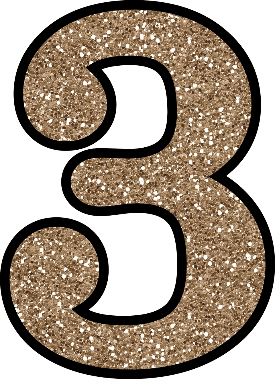 number 3 clipart brown