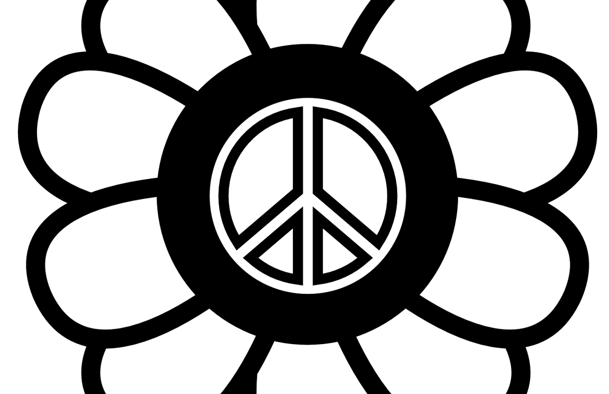 Sign black and white. Instagram clipart peace