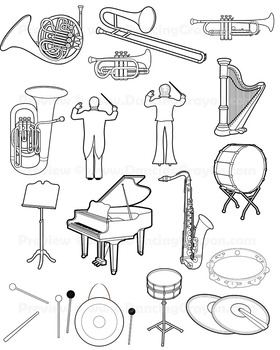 instruments clipart line art