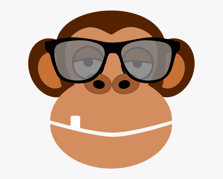 Intelligent clipart art. Monkey glasses apathy clip