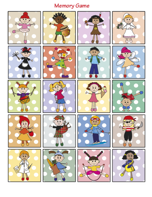 memory clipart match game