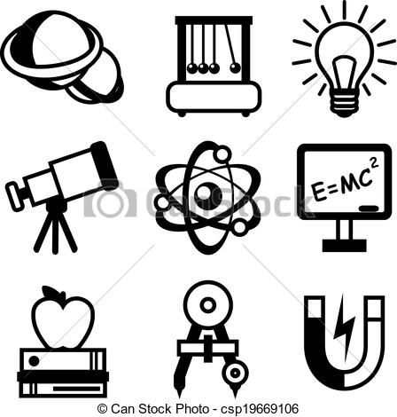 Intelligent clipart physics scientist. Vector science icons stock
